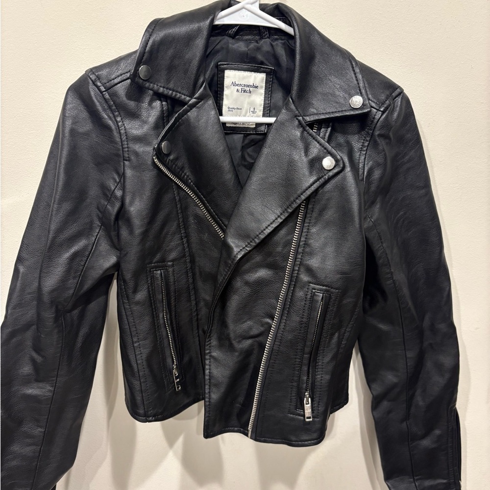 Abercrombie & Fitch Black Vegan Leather Jacket